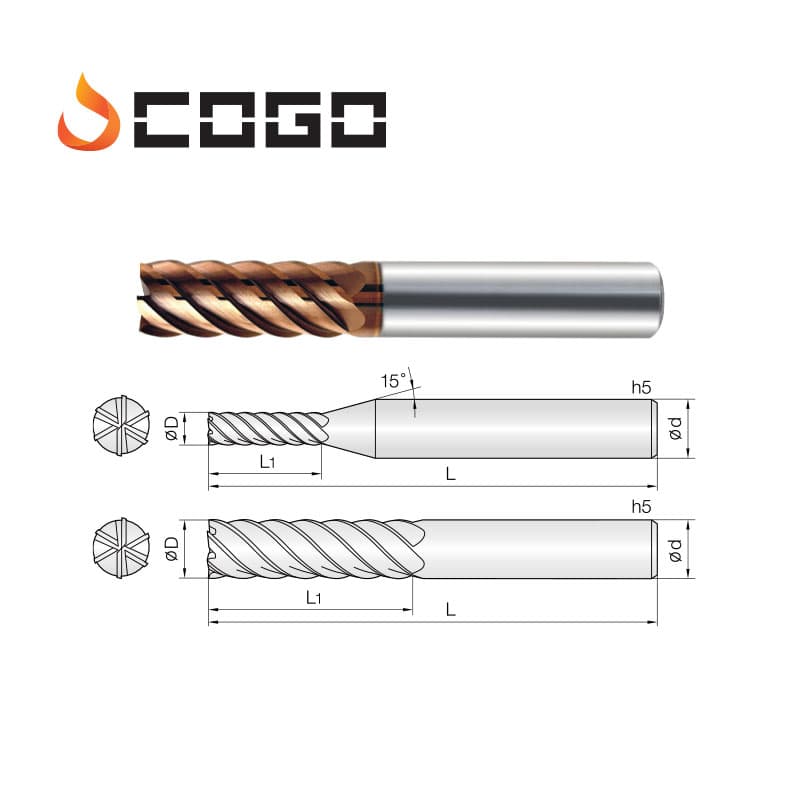 45° 45° Helix Endmills