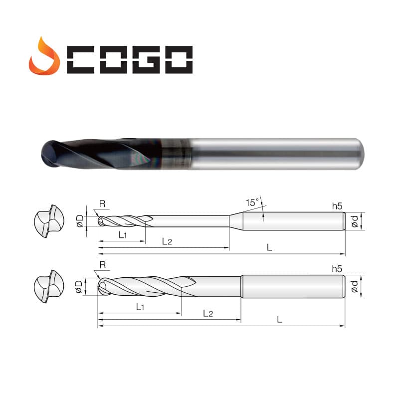 Diamond Coated Ball Endmills