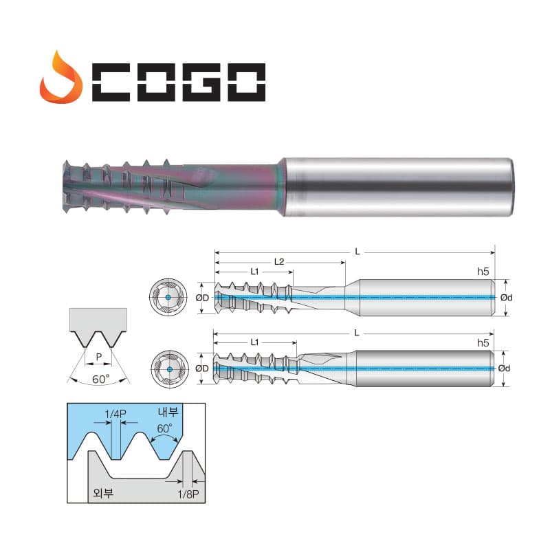 Helix Nick Type Thread Mill for Aluminum