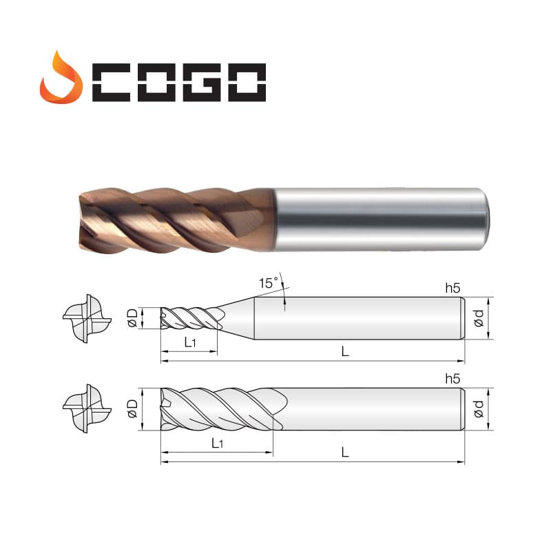 45° 45° Helix Endmills