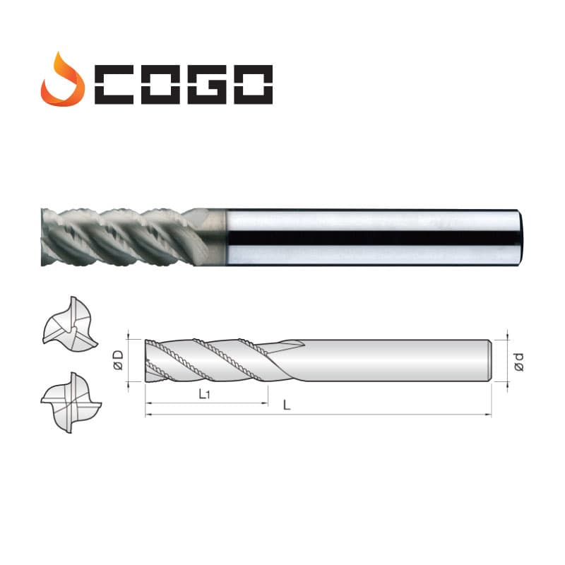 45° 45°Helix Fine Pitch Roughing