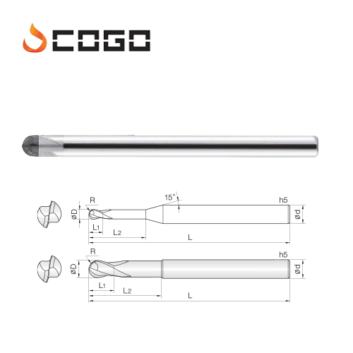 CBN CBN Rib Ball Endmills