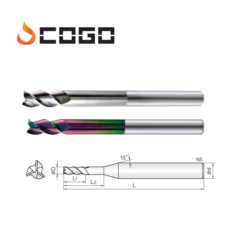 45° 45° Helix Rib Endmills