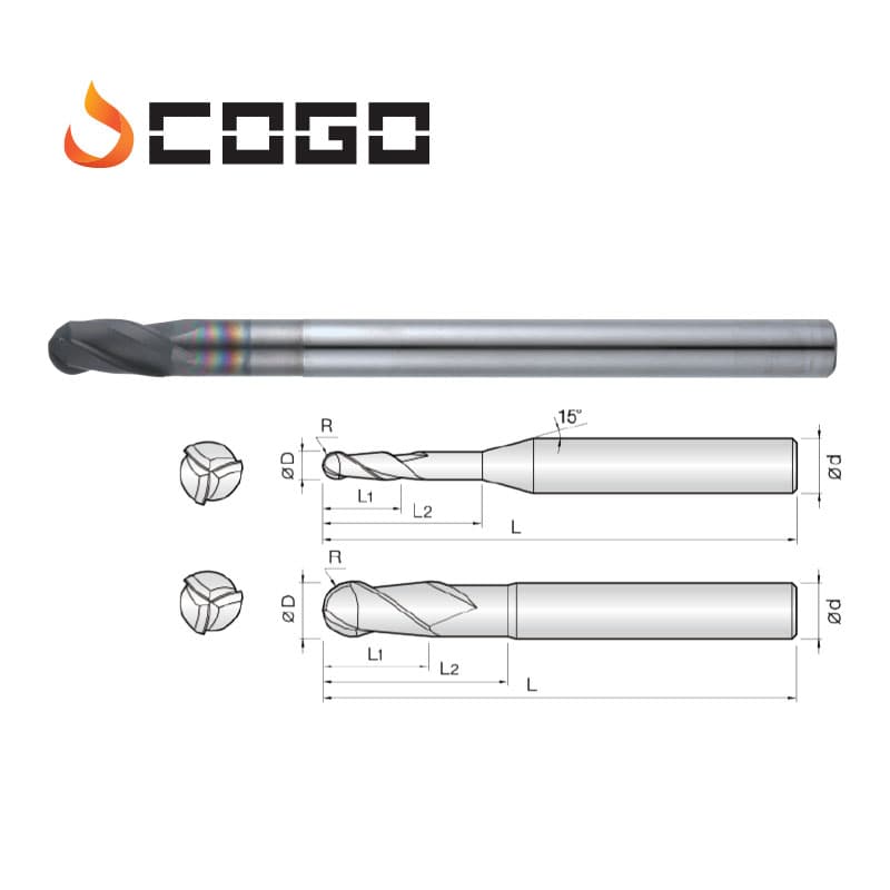 Diamond Coated Ball Endmills