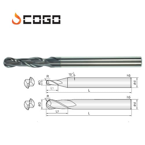 Long-legth Ball endmill