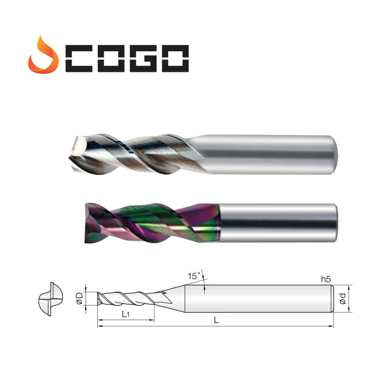 45° 45° Helix Endmills
