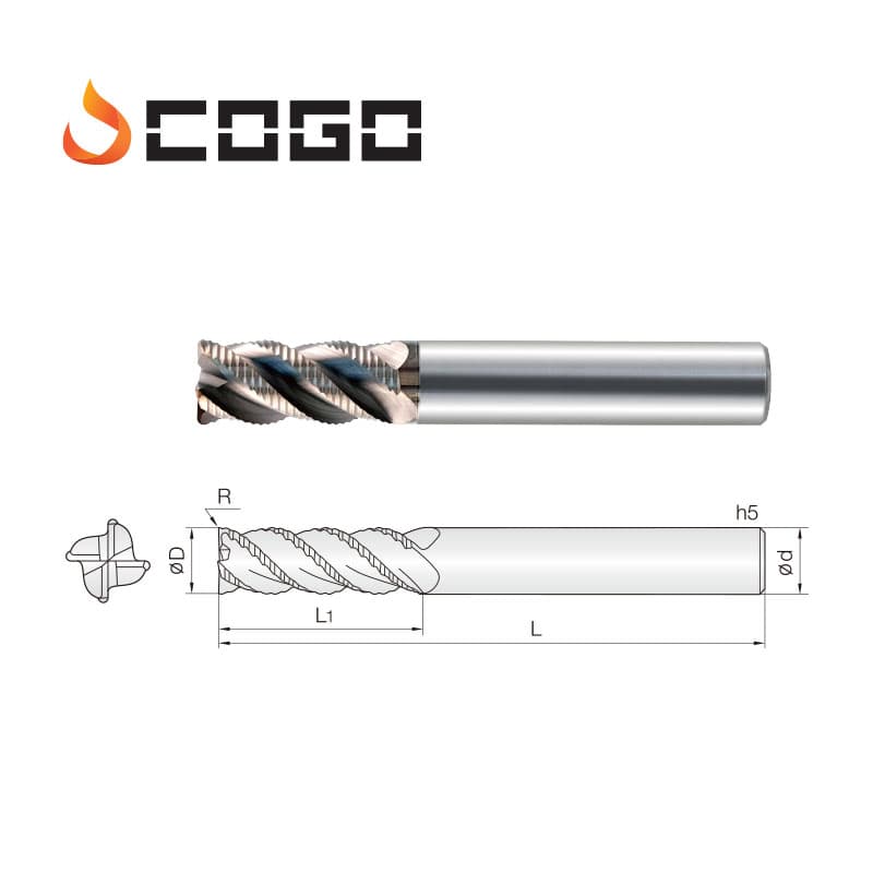 45° R 45° Helix Roughing Core R