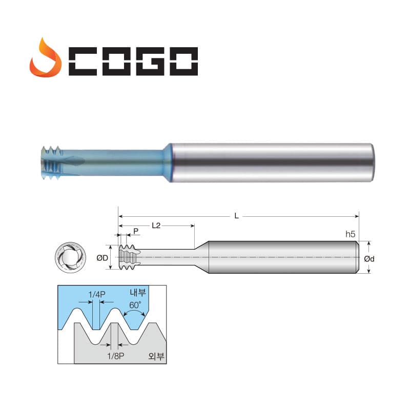 Short Flute Thread Mill for Generality